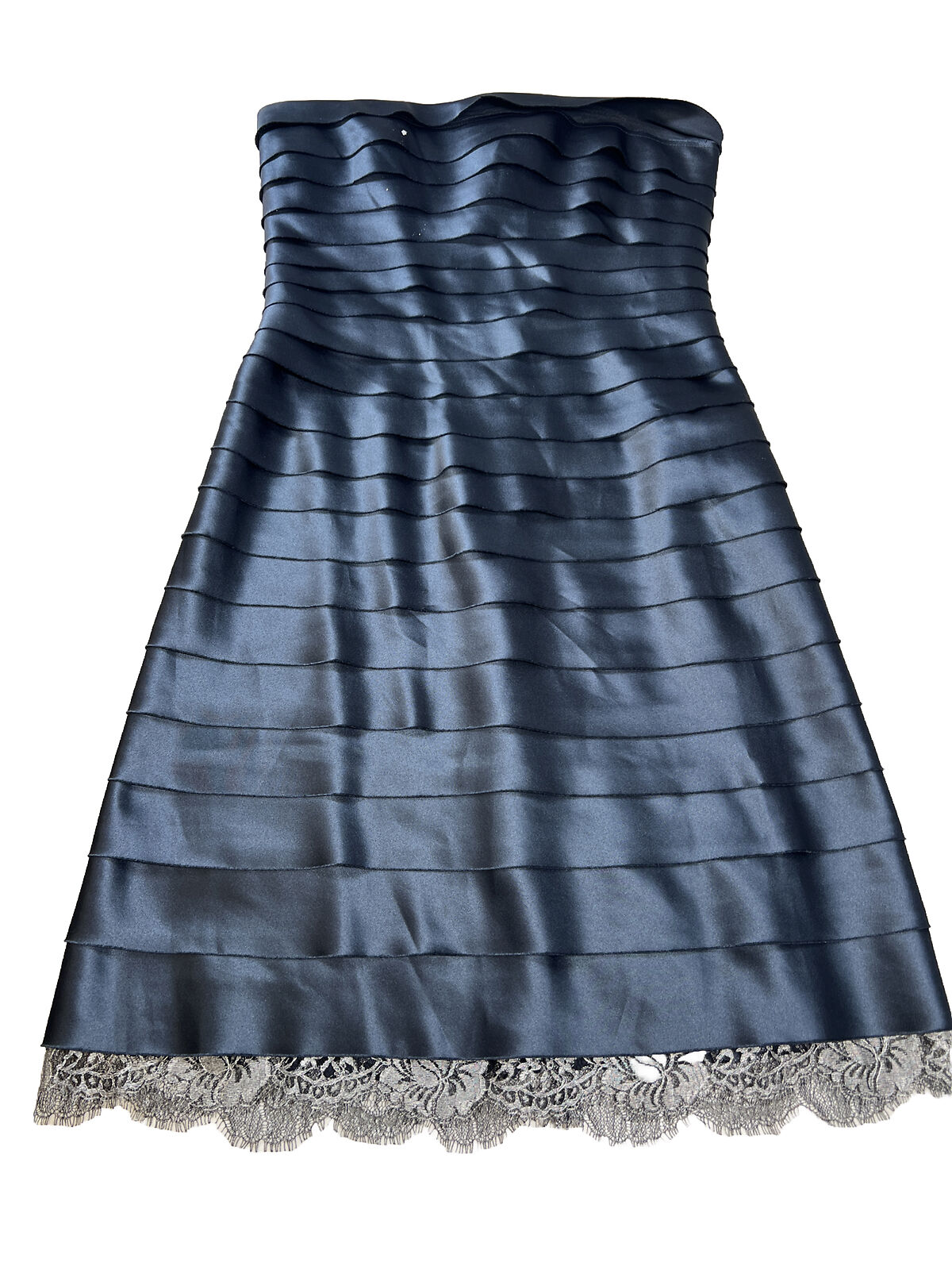 BCBGMaxazria Women s Dark Blue Tiered Strapless Dress 8 The