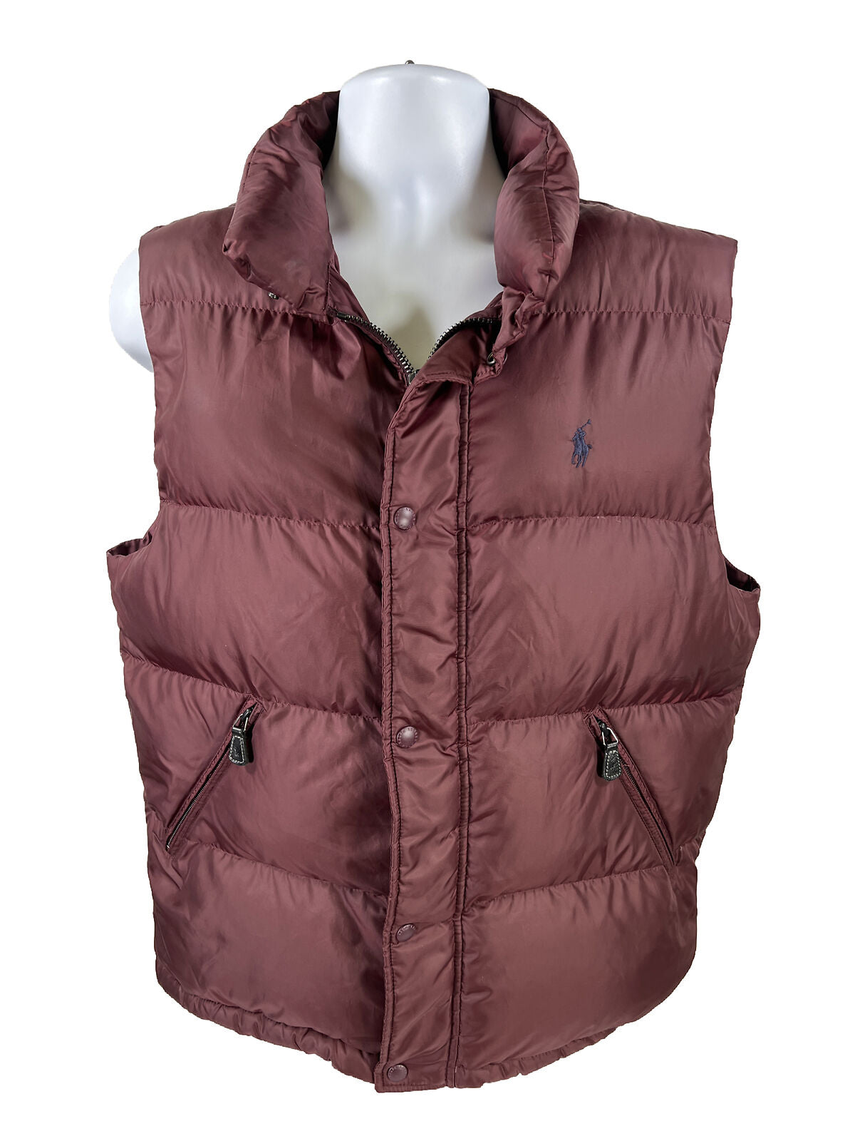 POLO Ralph Lauren Men's Burgundy Red Down Fill Puffer Vest - M