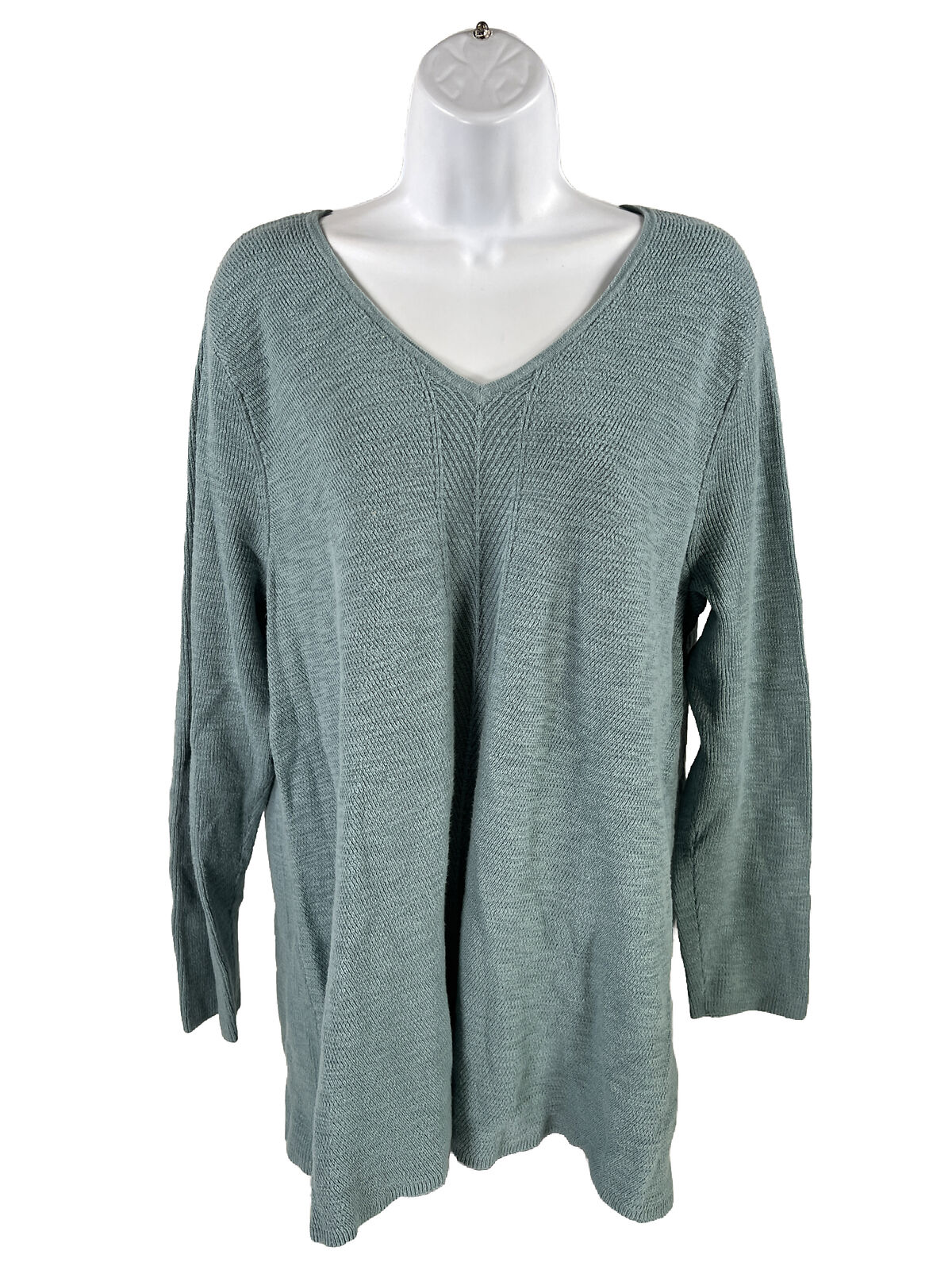 J. Jill Women's Blue 3/4 Sleeve Knit V-Neck Sweater - Petite XL – The  Resell Club