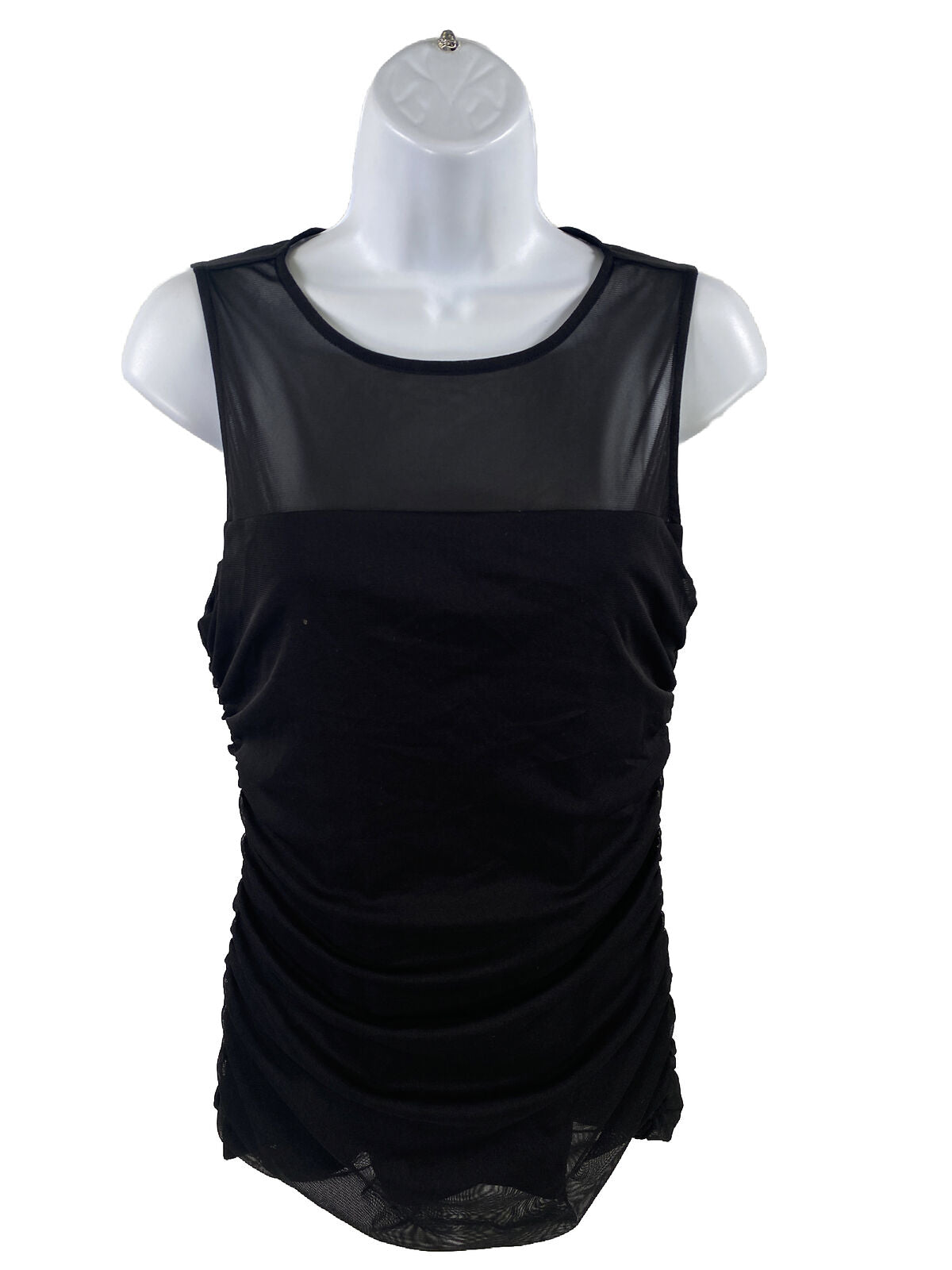 White House Black Market Women's Black Ruched Sleeveless Tank Top - M – The  Resell Club