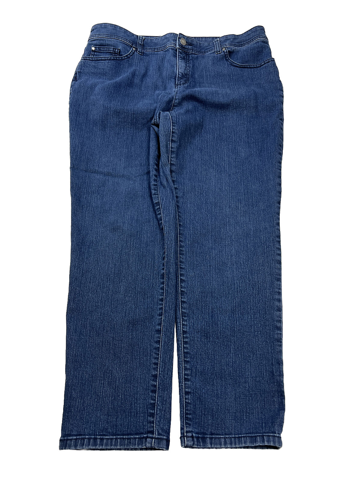 Chico's Women's Dark Wash Slimming Girlfriend Slim Crop Jeans
