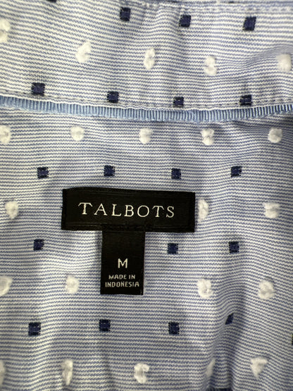 Talbots Women’s Blue Textured Button Up Shirt - M