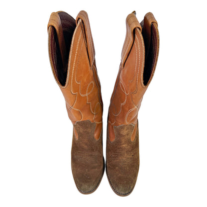 Dexter Women’s Brown/Tan Rodeo Cowboy Western. Heeled Boots - 6