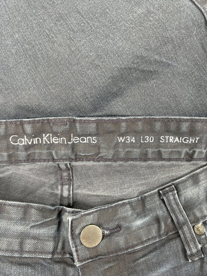 Calvin Klein Men’s Dark Wash Straight Leg Denim Jeans - 34x30