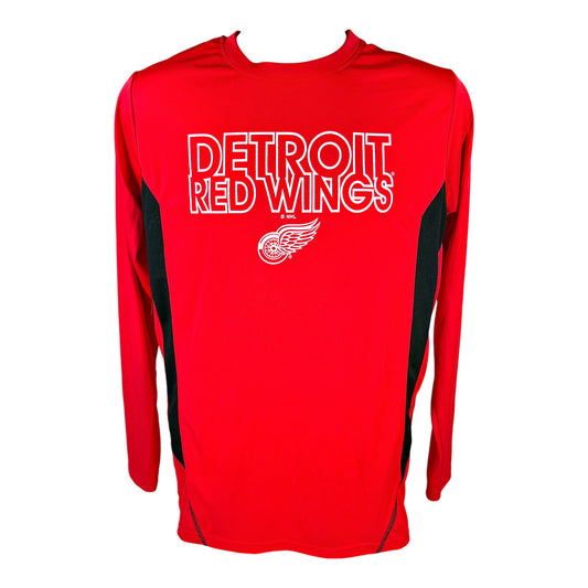 NHL Men’s Red/Black Detroit Red Wings Long Sleeve Athletic Shirt - M