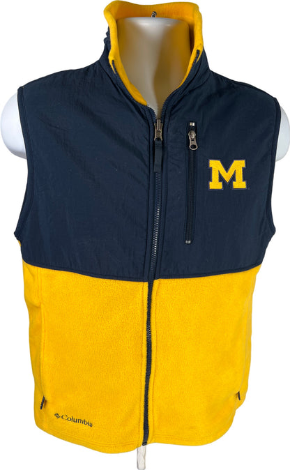 Columbia Men’s Yellow University of Michigan U of M Fleece Vest - S