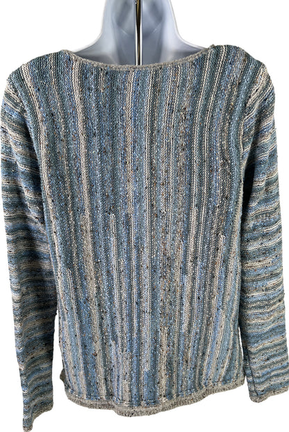 J. Jill Women’s Blue Striped Knit Sweater Long Sleeve - XS