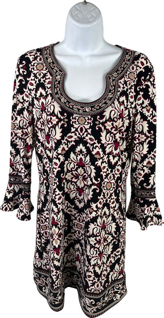 White House Black Market Women’s Multicolor Floral 3/4 Bell Sleeve Top - S