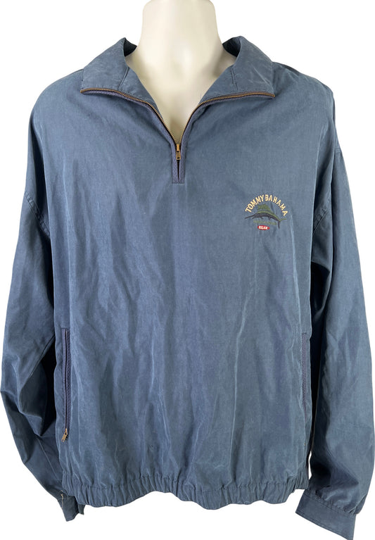 Tommy Bahama Men’s Blue 1/4 Zip Light Weight Pullover Jacket - XL