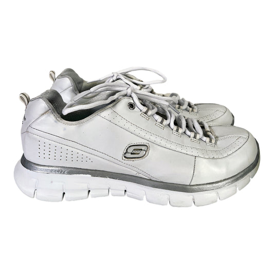 Skechers Women’s White Elite Leather Lace Up Sneakers - 10