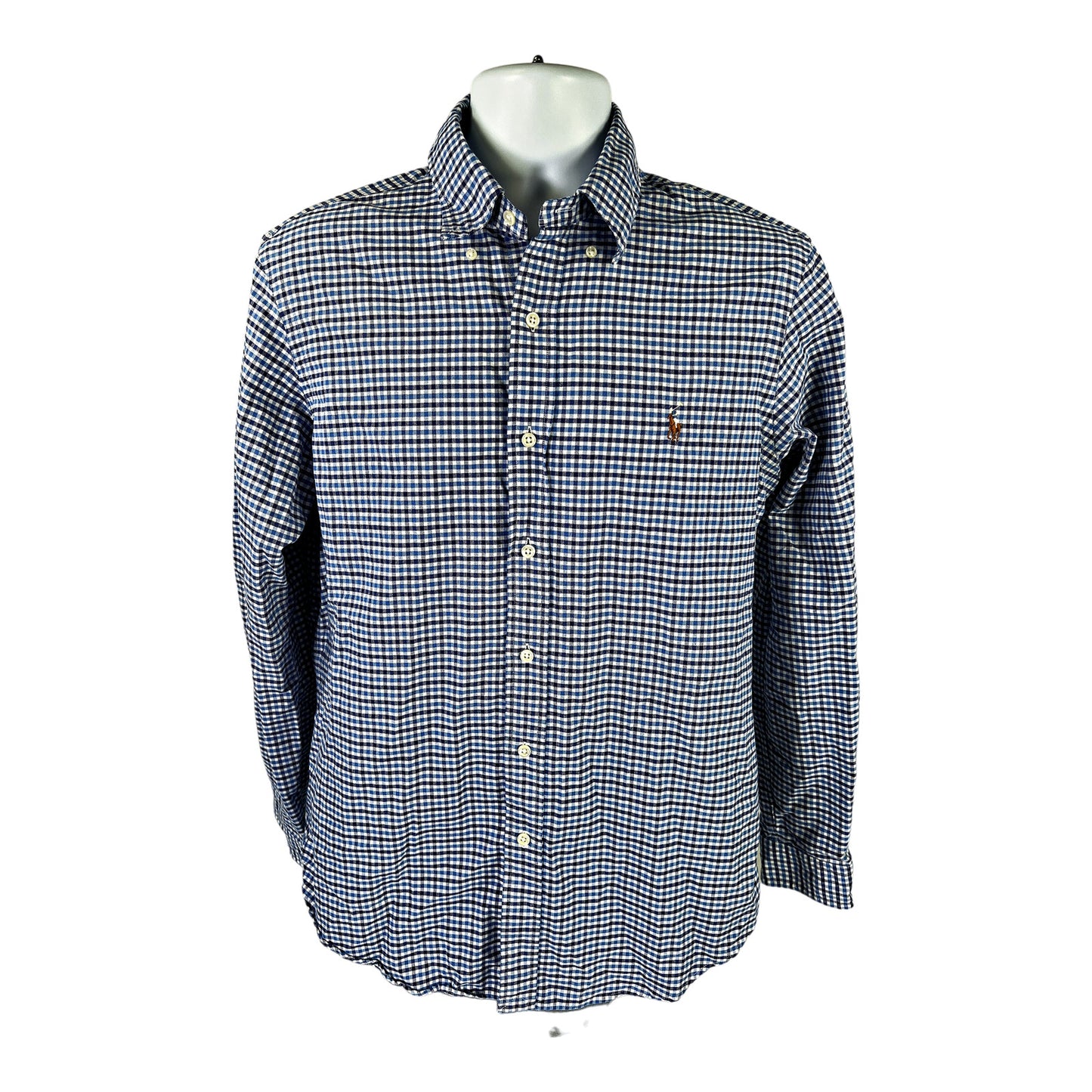 Ralph Lauren Men’s Blue Plaid Long Sleeve Button Up Shirt - M