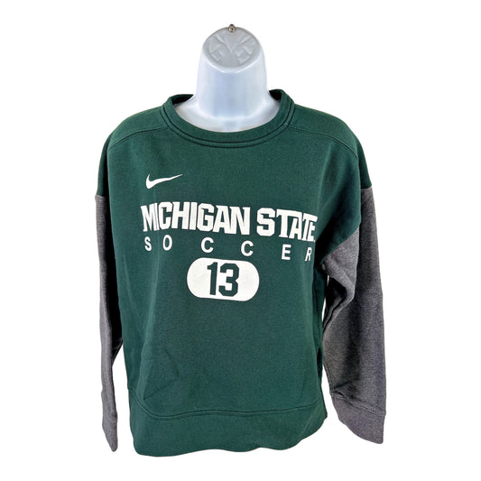 Nike Women’s Green Michigan State Soccer Fleece Cropped Sweatshirt - M