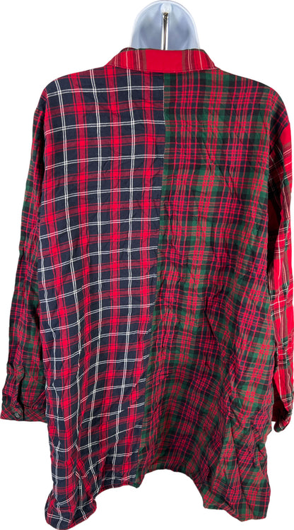 J.Jill Women’s Red/Green Plaid Long Sleeve Button Up Shirt - XL