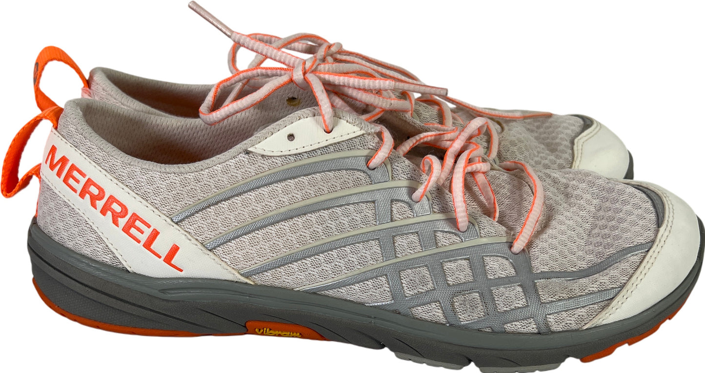 Merrell Women’s White/Orange Bare Access Arc Lace Up Running Shoes - 9