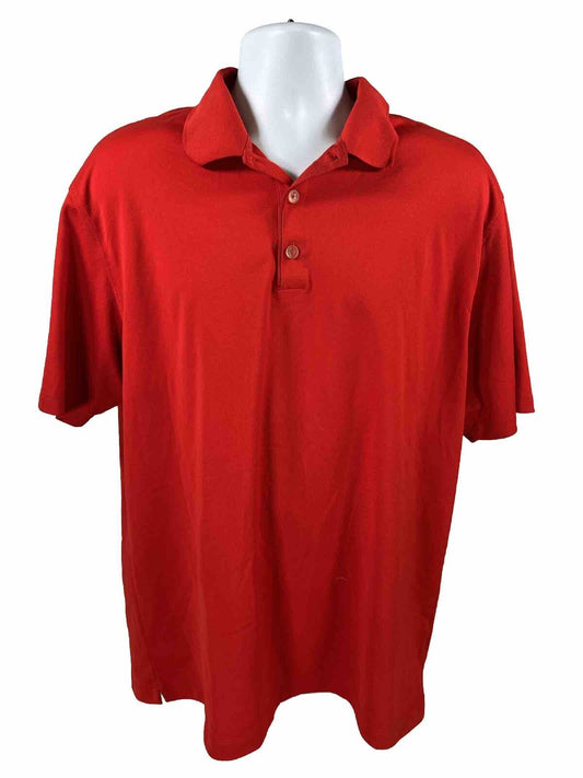 Nike Men's Red Short Sleeve FitDry Golf Polo Shirt - XL