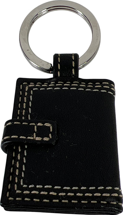 Coach Women’s Black Leather Mini Wallet Picture Holder Keychain