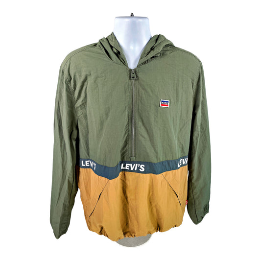 Levis Men’s Green/Brown 1/2 Zip Pullover Windbreaker Jacket - L