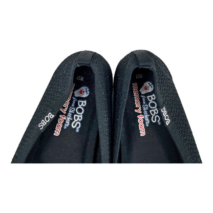 Bobs by Skechers Women’s Black Instant Shine Memory Foam Flats - 11