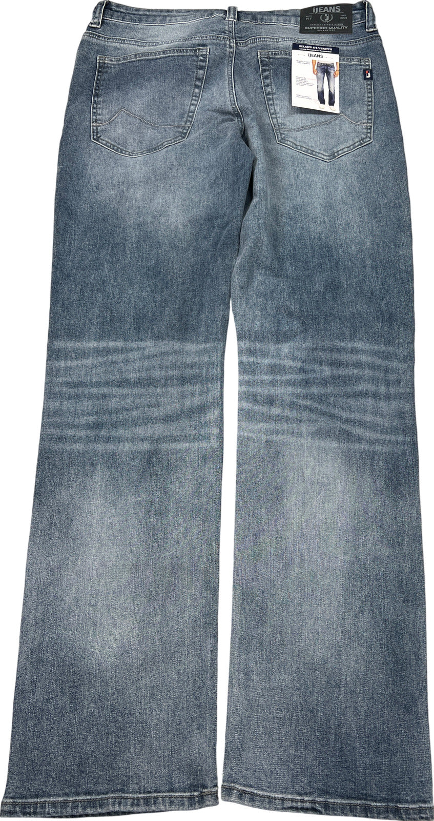 NEW iJeans Men’s Medium Wash Relaxed Fit Straight Leg Stretch Jeans - 30x32