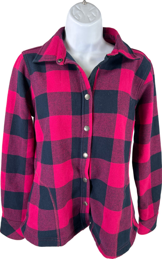 Orvis Women’s Red/Blue Long Sleeve Snap Button Flannel Shirt Jacket - S