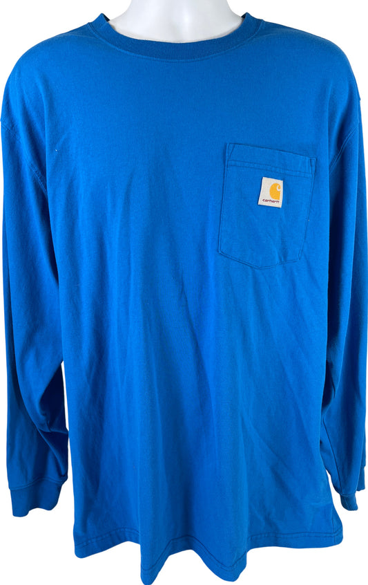 Carhartt Men’s Blue Long Sleeve Loose Fit T-Shirt - XL