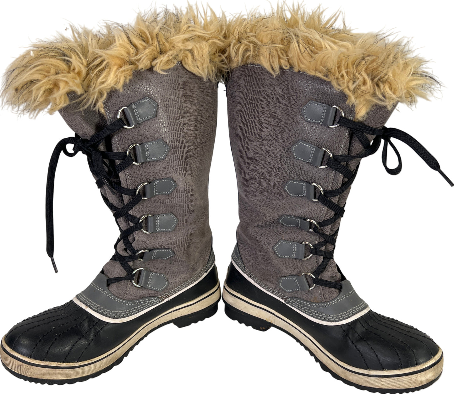 Sorel Women’s Gray Joan of Arctic Tall Lace Up Waterproof Winter Boots - 7