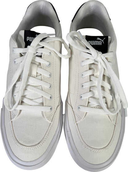 NEW Puma Men’s White Lace Up Court Classic Vulcanized Sneakers - 10