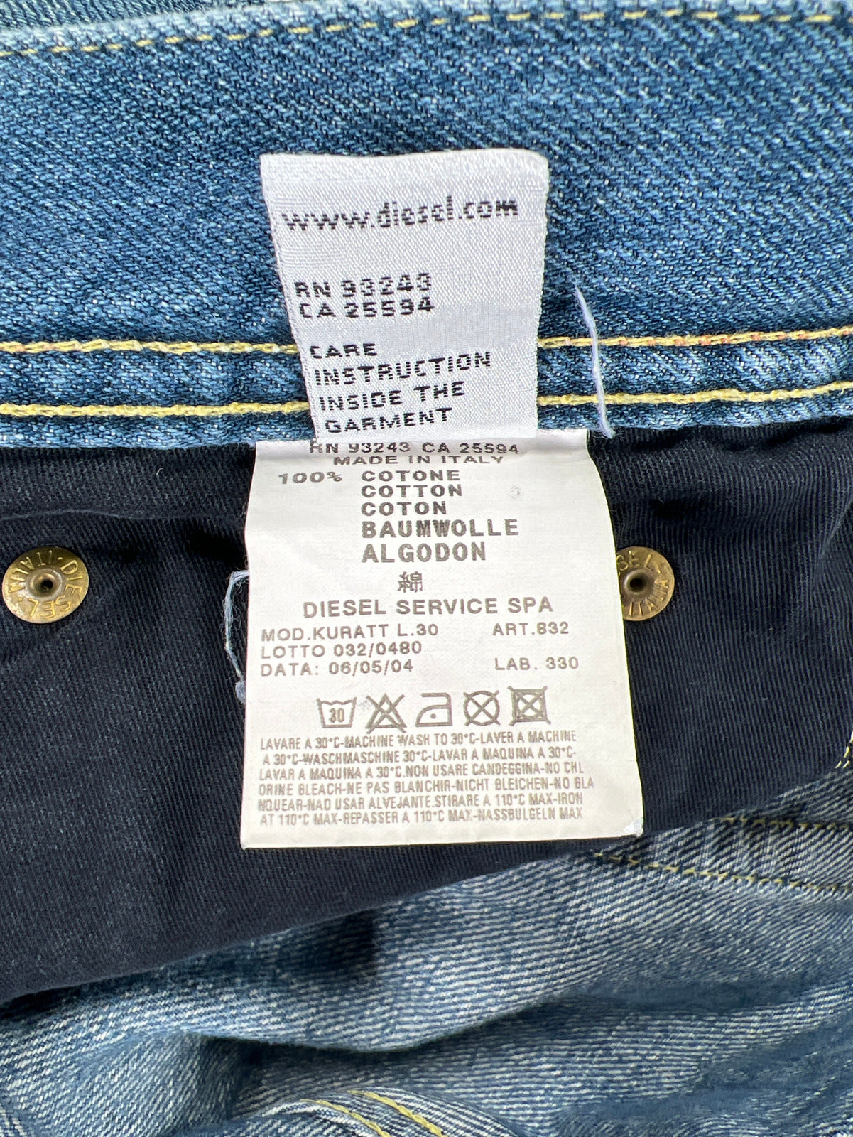 Diesel Industry Men’s Light Wash Denim Jeans - 32