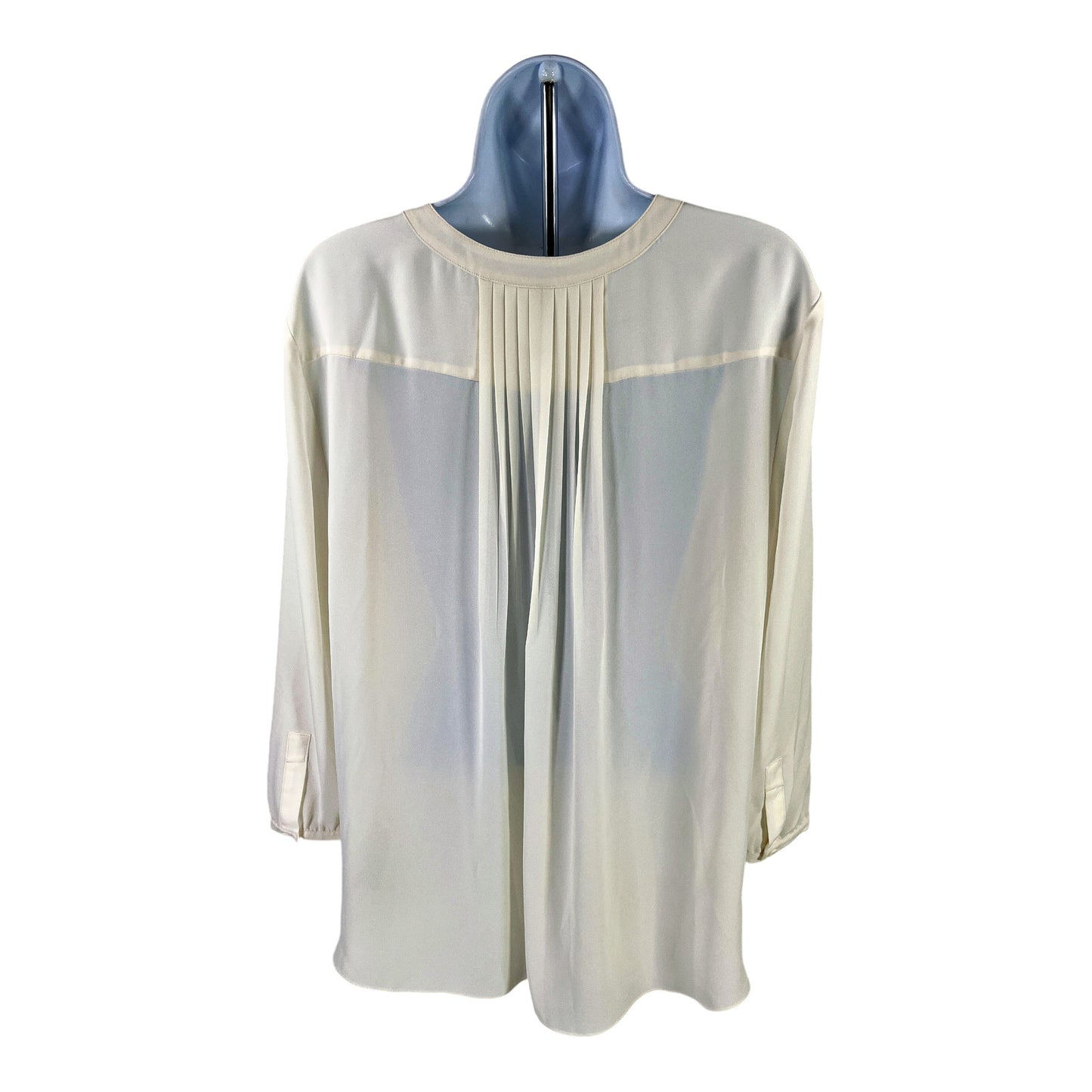 Not Your Daughters Women’s Ivory Semi Sheer Long Sleeve Blouse - L