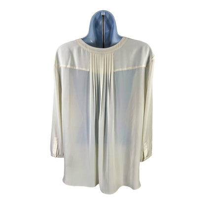 Not Your Daughters Women’s Ivory Semi Sheer Long Sleeve Blouse - L