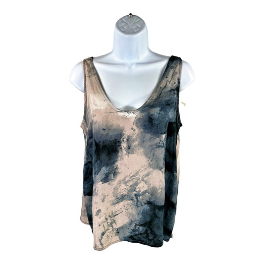 NEW Grade and Gather Women’s Blue Tie Dye Satin Tank Top - M