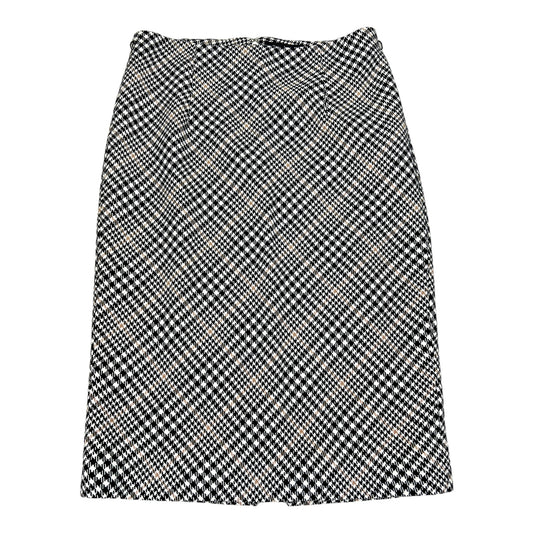 White House Black Market Womens White/Black Houndstooth Lined Straight Skirt - 2