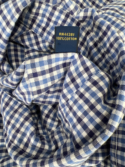 Ralph Lauren Men’s Blue Plaid Long Sleeve Button Up Shirt - M