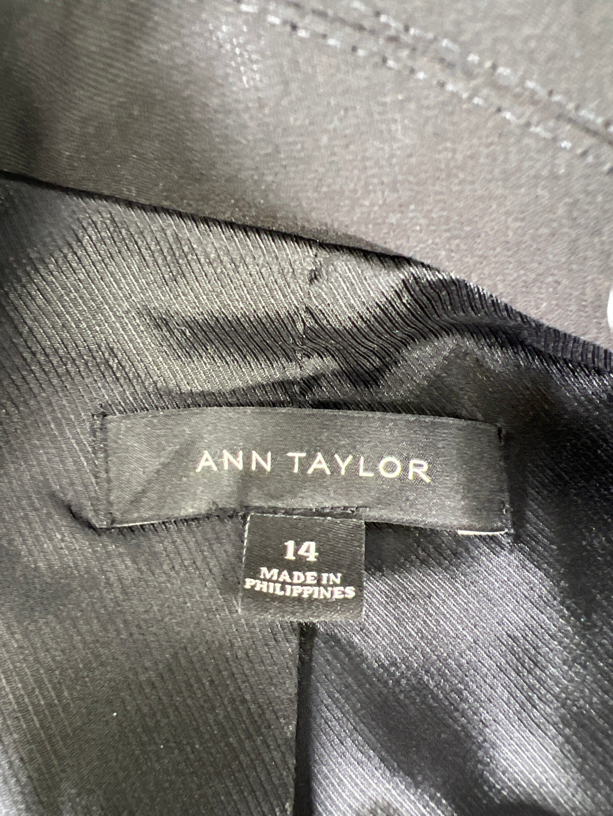 Ann Taylor Women’s Black Lined 2-Button Blazer Jacket - 14