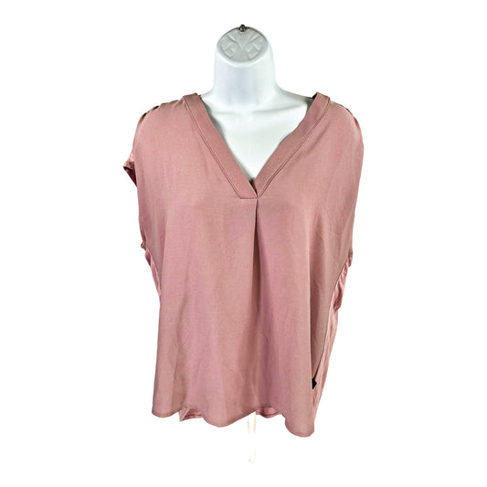 Banana Republic Women’s Pink Sleeveless V-Neck Blouse - M