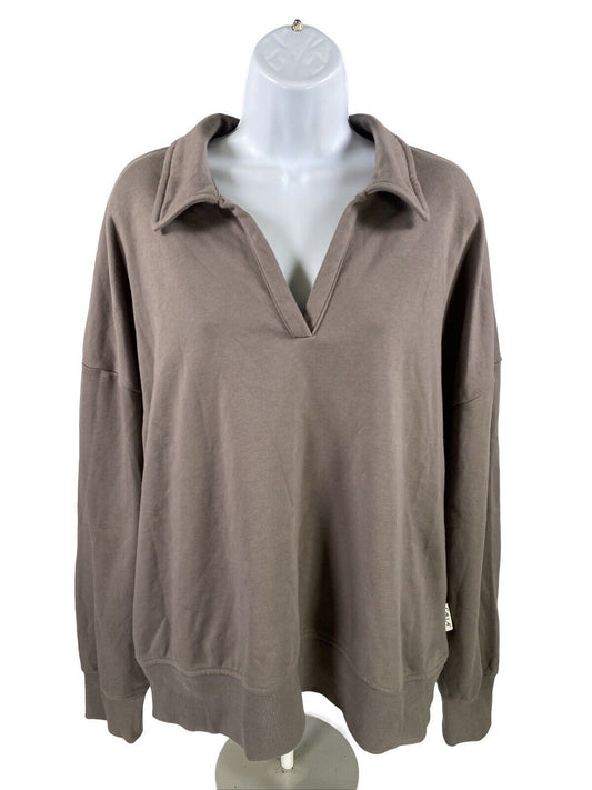 NEW Calia Women's Dark Gray Relaxed Collar Sweatshirt - L