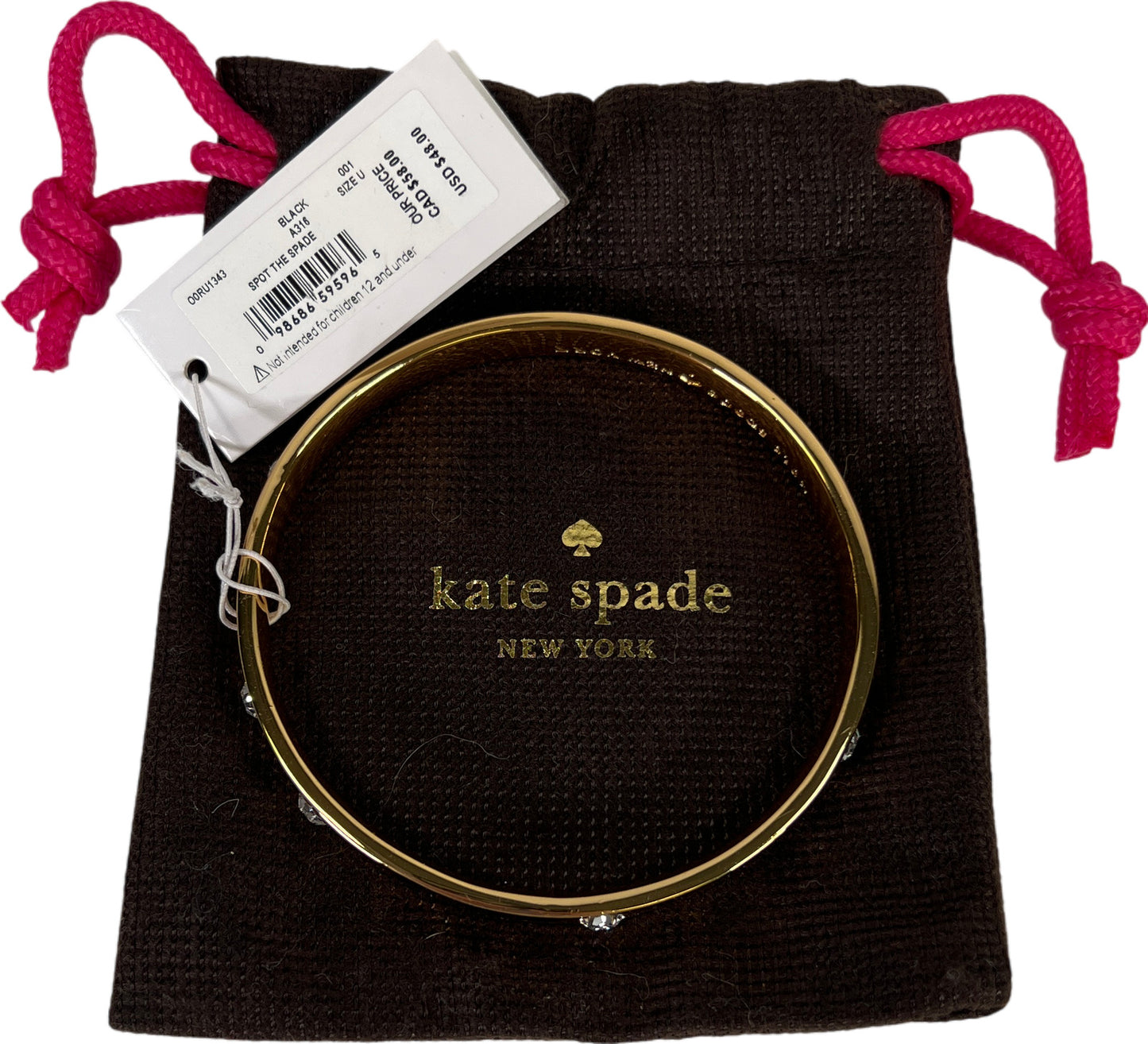 NEW Kate Spade Women’s Goldtone Spot The Spade Bangle Bracelet