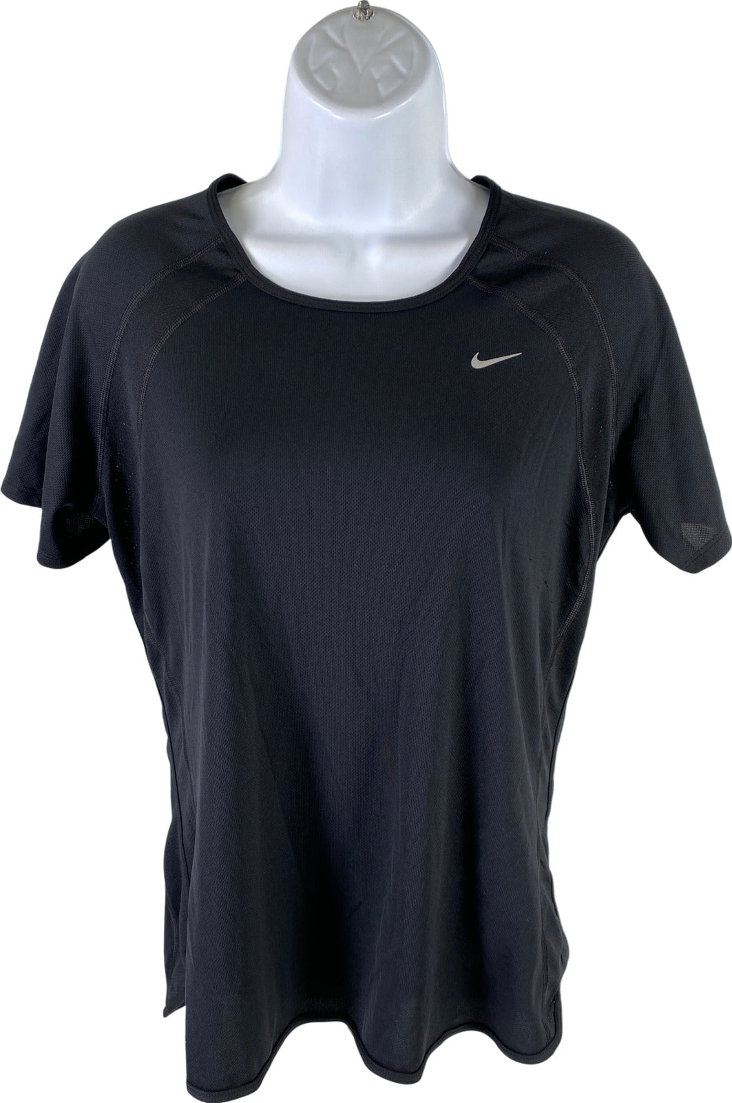 Nike Women’s Black Dri-Fit Mesh Short Sleeve Athletic T-Shirt - L