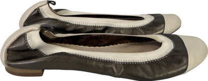 Seychelles Women’s Bronze/Cream Leather Slip On Ballet Flats - 8