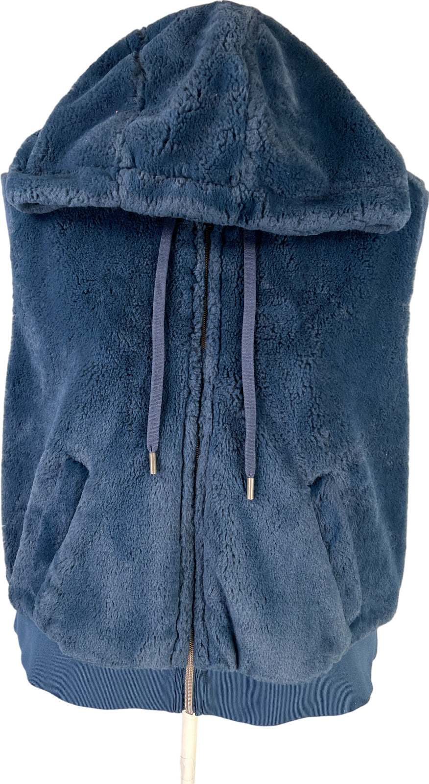 Calia Women’s Dark Blue Shepra Fleece Full Zip Hooded Vest - L