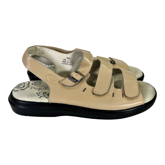 Proper Women’s Ivory/Bone Leather Slingback Sandals - 11 X2E