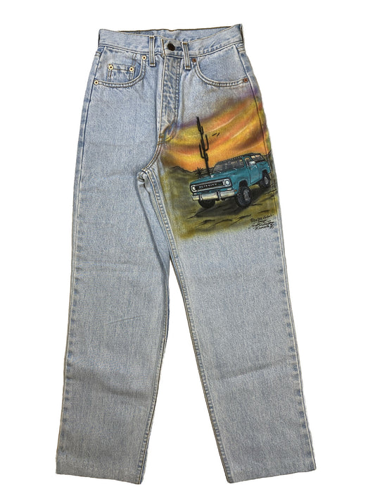 Levi's Women's Light Wash Rare Artist Painted 881 Vintage Jeans - 28x30