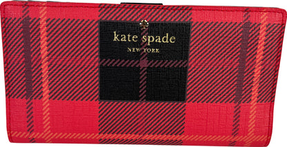 NEW Kate Spade Red Plaid Fairmount Square Stacy Wallet