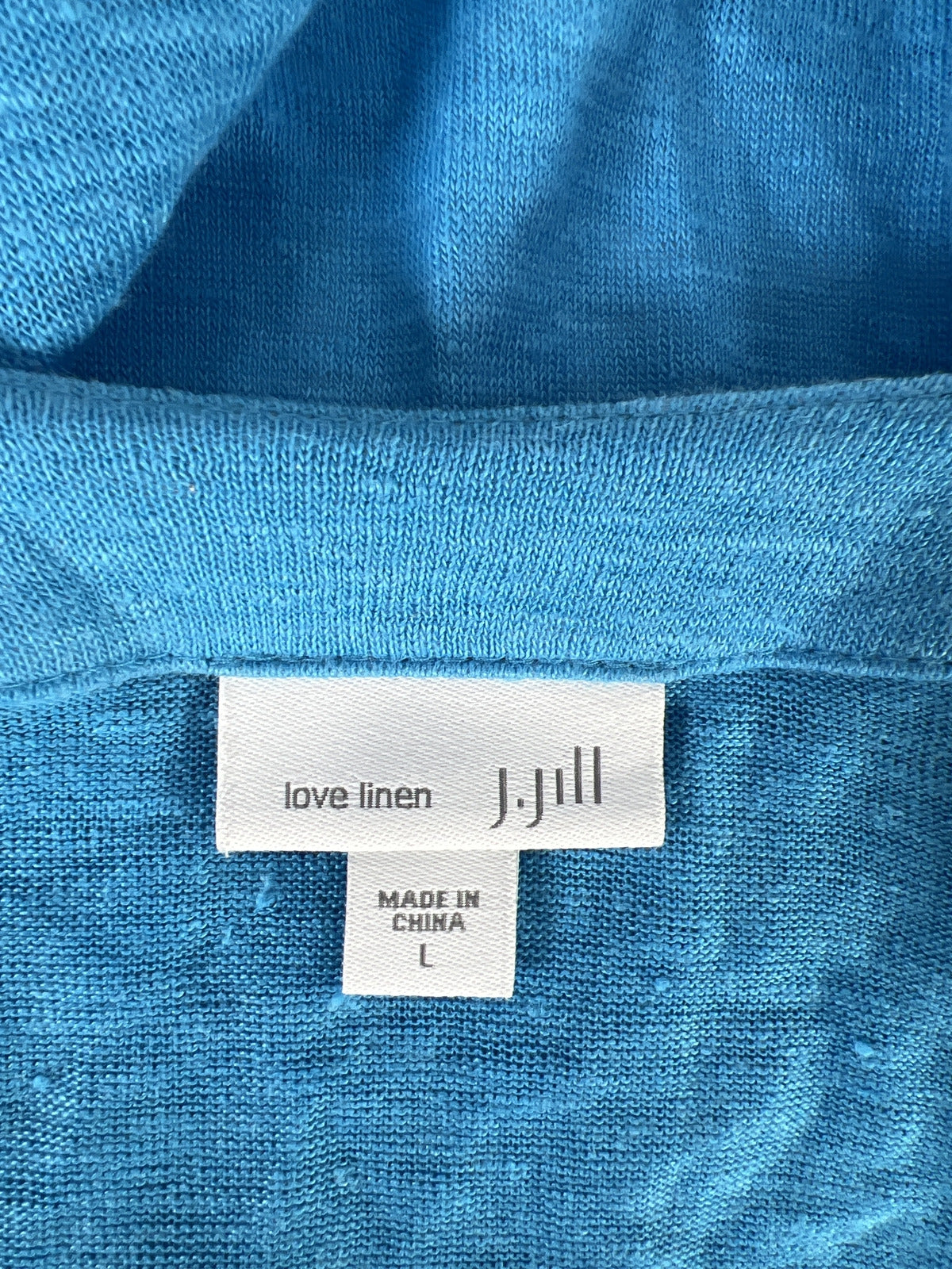 J.Jill Women’s Blue Long Sleeve Love Linen Lightweight Cardigan - L