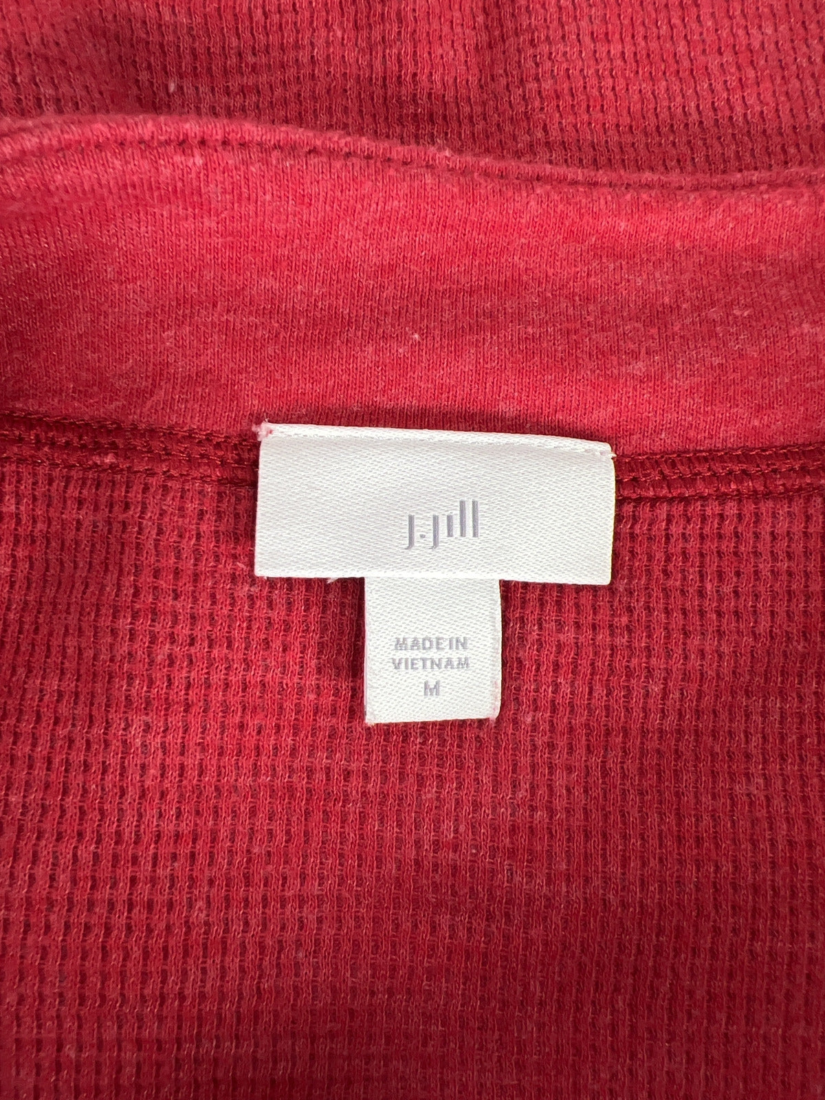 J.Jill Women’s Red Waffle Knit Long Sleeve Shirt - M