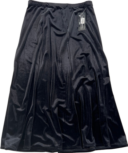 NEW Elementz Women’s Black Velour Midi Skirt - Petite M