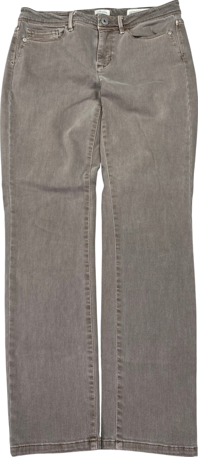 J.Jill Women’s Brown/Gray Authentic Fit Slim Ankle Jeans - 4