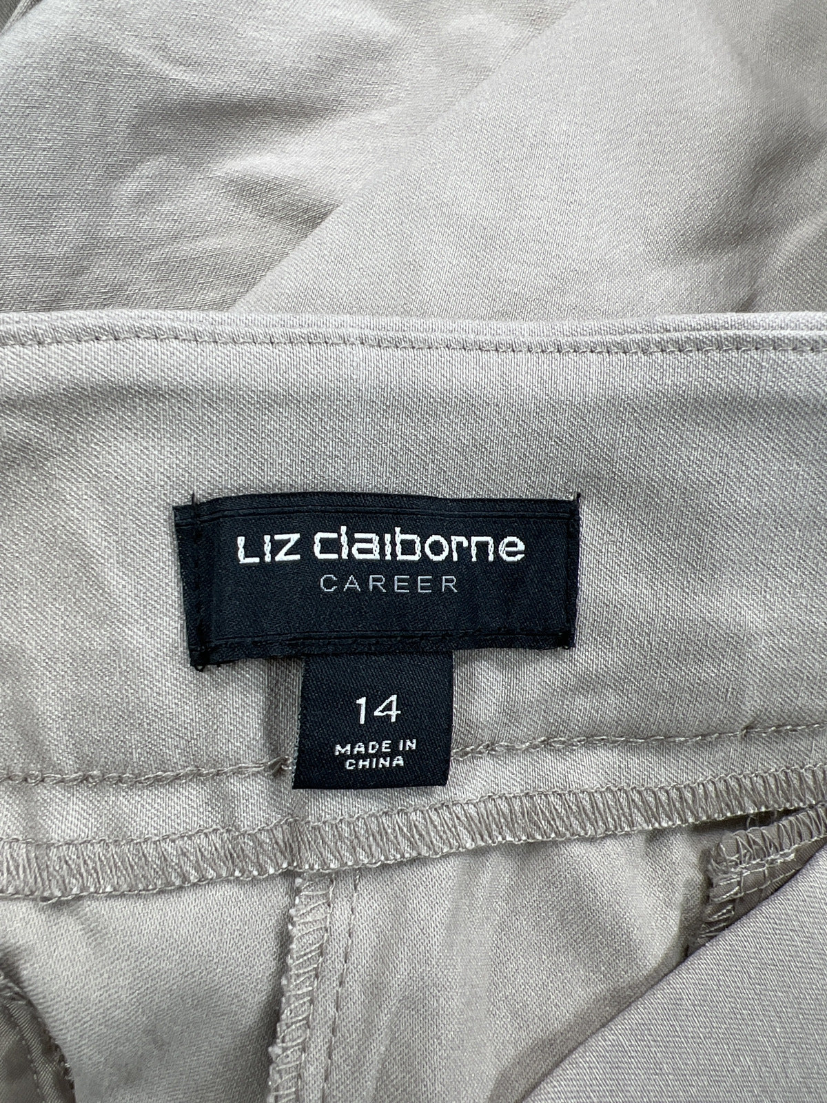 NEW Liz Claiborne Career Women’s Beige Sophie Straight Leg Pants - 14