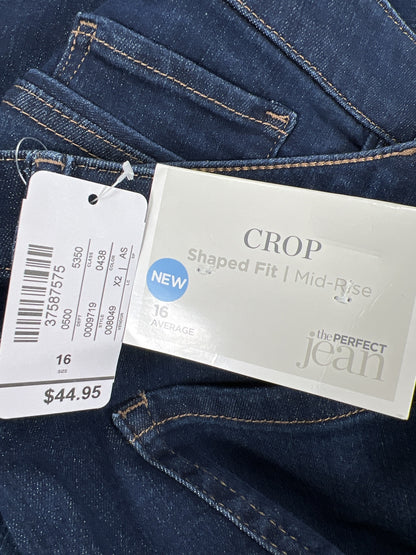 NEW Christopher and Banks Women’s Dark Wash Shaped Fit Cropped Jeans - 16