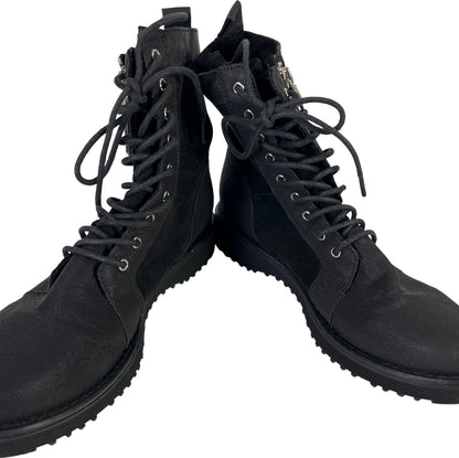 Rocket Dog Women&#39;s Black Lace Up Faux Leather Combat Boots - 7.5